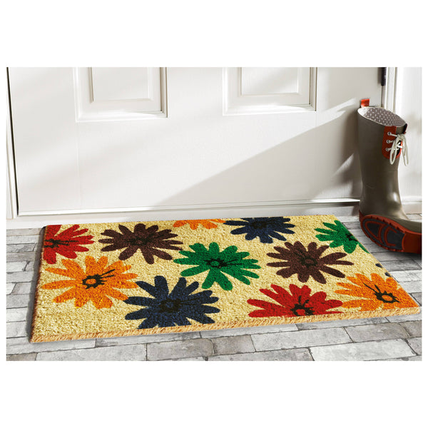 Spring Colorful Daisies Doormat: 17" x 29"