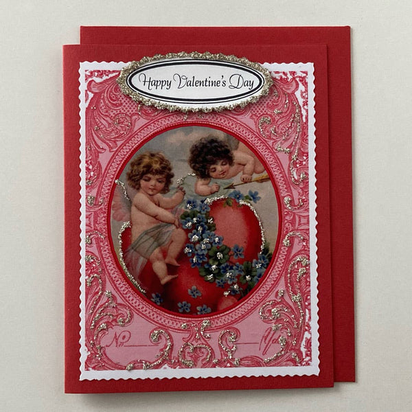 Greeting Card - Valentine: Heart w Doves