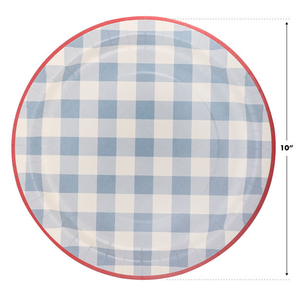 HAM1040 - Hamptons Chambray Gingham Paper Plate