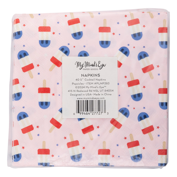 PLNP383 - Popsicles Pattern Paper Cocktail Napkin