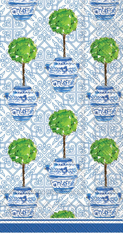 Paper Guest Towels 16 count Blue Topiary