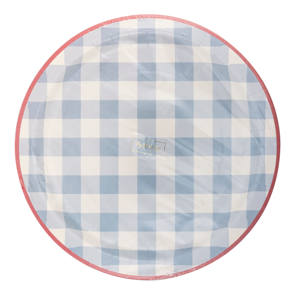 HAM1040 - Hamptons Chambray Gingham Paper Plate