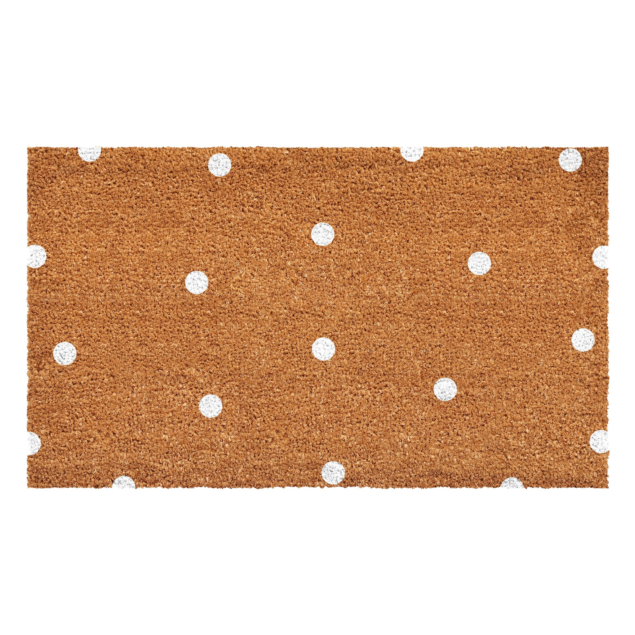 Polka Dots Doormat: 17" x 29" / White
