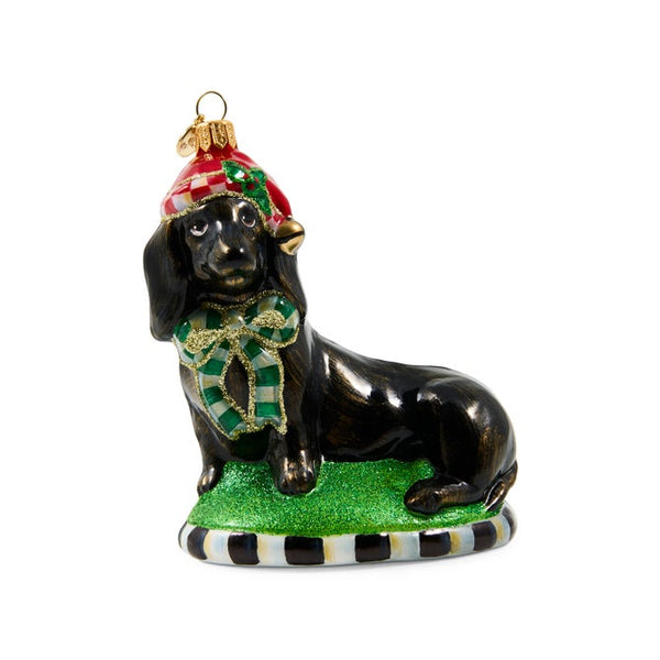 Ornament, Holiday Dachshund Dog Glass MAC2385 Mackenzie Child’s