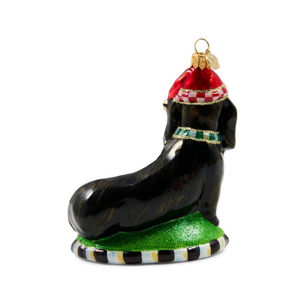 Ornament, Holiday Dachshund Dog Glass MAC2385 Mackenzie Child’s