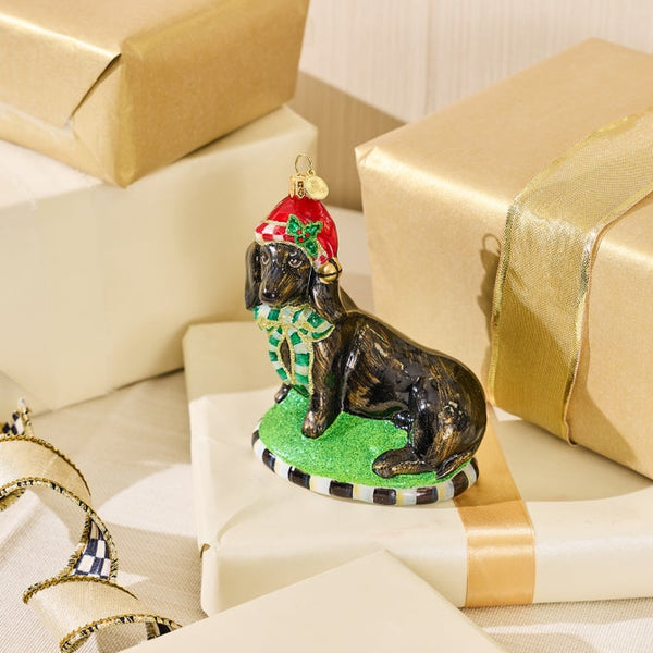 Ornament, Holiday Dachshund Dog Glass MAC2385 Mackenzie Child’s
