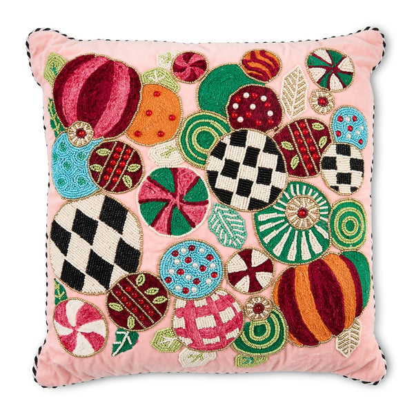 Pillow, Confetti Jolly Ornament MAC1407 Mackenzie Childs