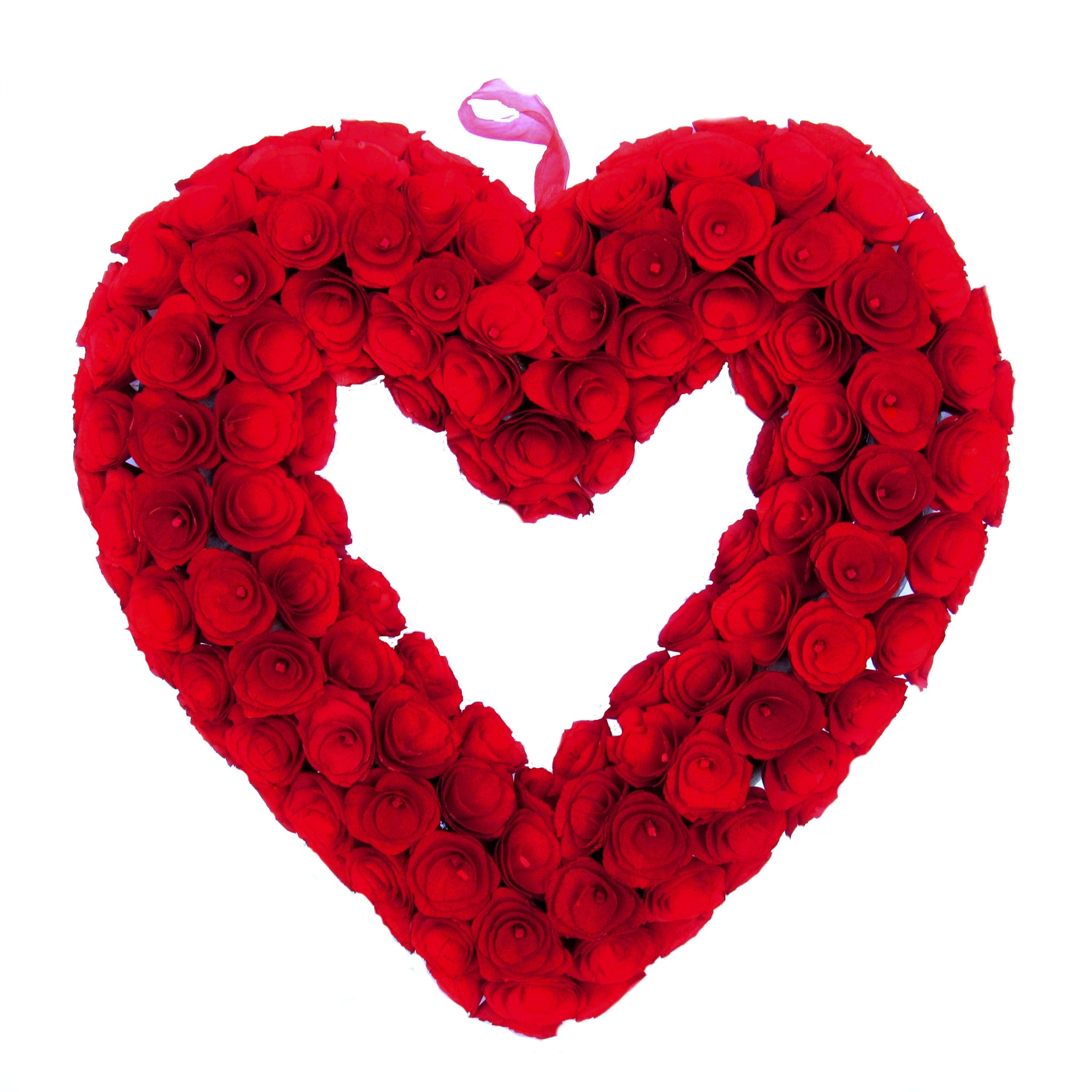 24" Woodcurl Heart Wreath
