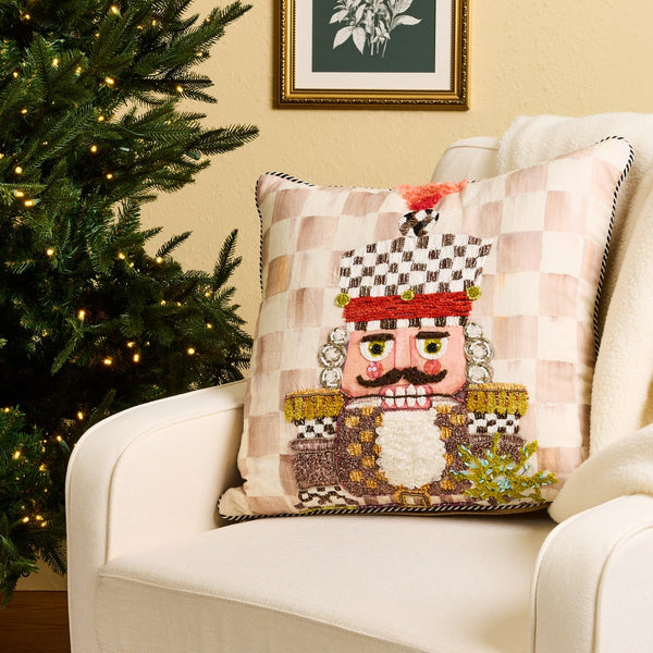 Pillow, Mocha Nutcracker MAC1401 Mackenzie Childs