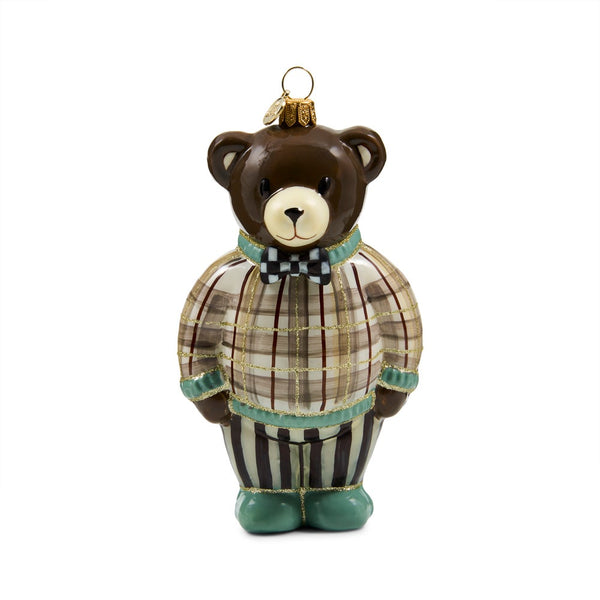 Ornament, Mocha Bear Tartan MAC2399 Mackenzie Childs