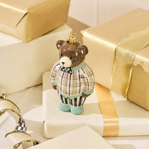 Ornament, Mocha Bear Tartan MAC2399 Mackenzie Childs