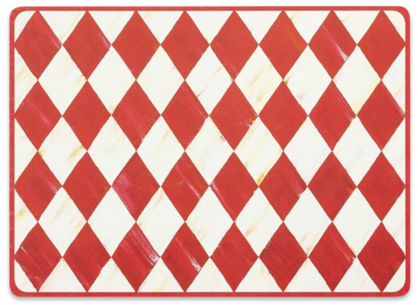 MacKenzie-Childs Red Harlequin Placemats- Set of 4