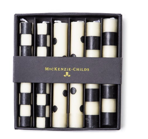 Mini Black and Ivory Candles- Set of 6