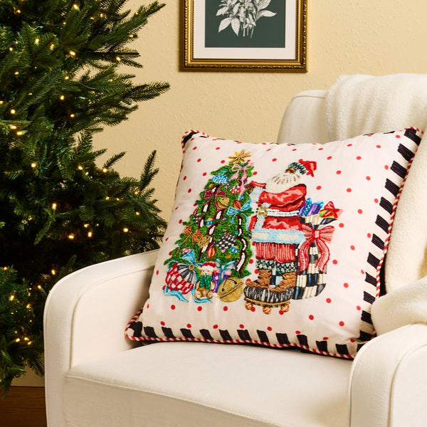 Pillow, Santa tree trimming MAC1200 Mackenzie Childs
