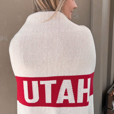 University of Utah Retro Knit Throw Blanket