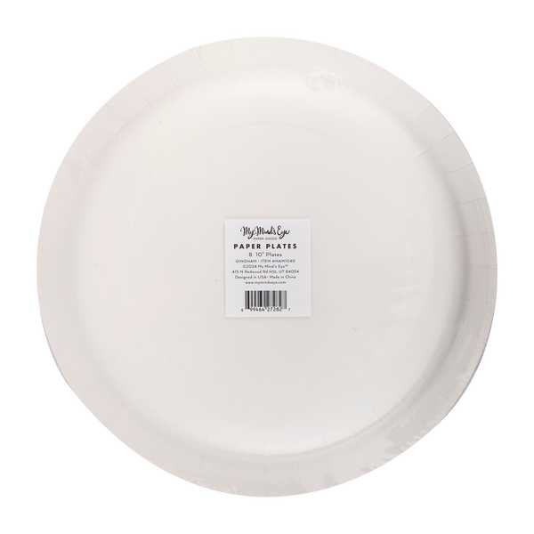 HAM1040 - Hamptons Chambray Gingham Paper Plate