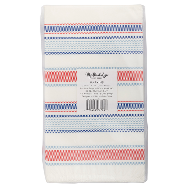 PLNP390 - Patriotic Stripe Paper Guest Napkin