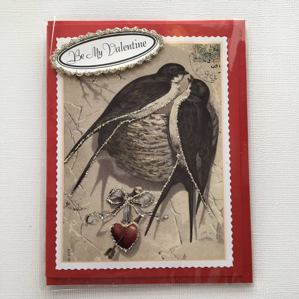 Greeting Card - Valentine: Heart w Doves