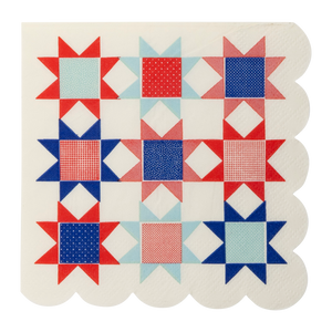 PLNP326 - Americana Quilt Paper Cocktail Napkin