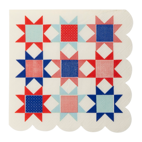 PLNP326 - Americana Quilt Paper Cocktail Napkin