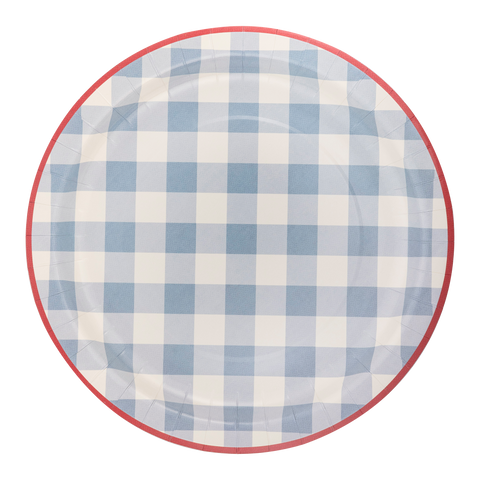 HAM1040 - Hamptons Chambray Gingham Paper Plate