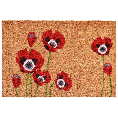 Red Poppies Doormat: 17" x 29"