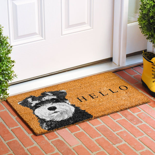 Black Schnauzer Dog Doormat: 17'' x 29''