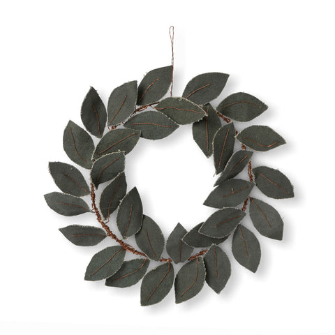 Upcycled Canvas Olive Leaf Wreath
