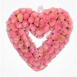 19" Pink Heart Wreath