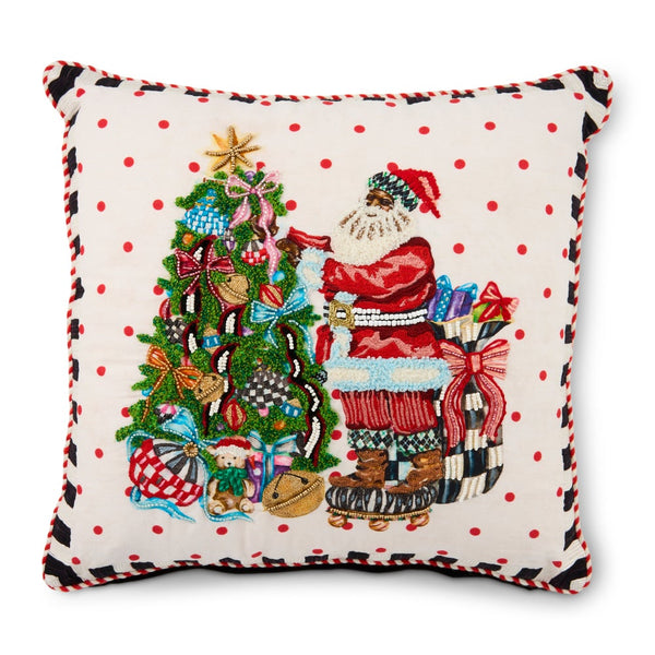 Pillow, Santa tree trimming MAC1200 Mackenzie Childs
