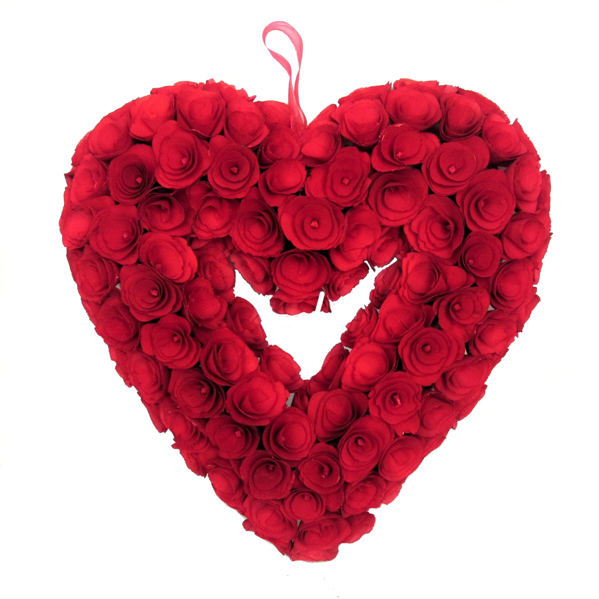 19" Red Heart Wreath